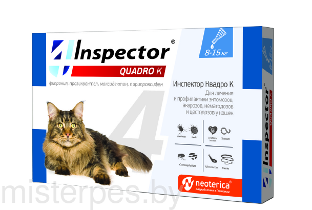 INSPECTOR QUADRO C  Капли  для кошек 8-15кг