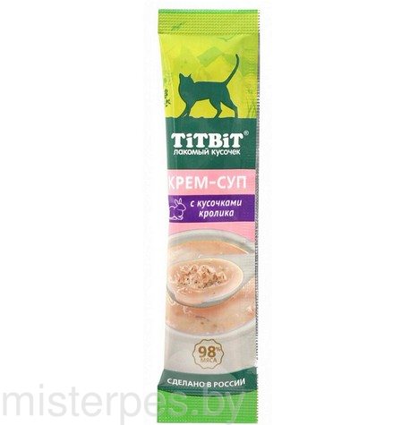 TiTBiT Крем-суп для кошек с кусочками кролика, 10г