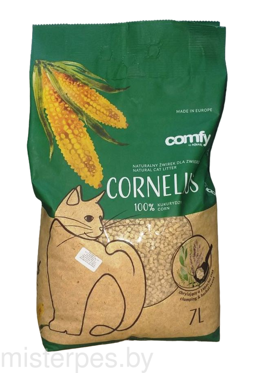 Comfy Cornelius Natural, кукурузный наполнитель с ароматом свежей травы