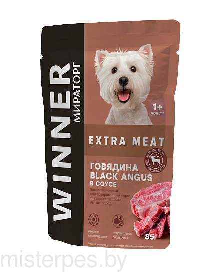 Winner Extra Meat для взрослых собак , говядина в соусе