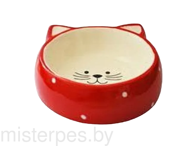 Миска керамическая в форме мордочки кошки
