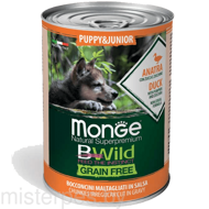 Monge Natural Super Premium BWild Puppy&Junior утка с тыквой