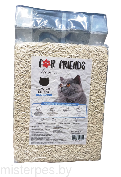 For Friends Tofu Natural Соевый наполнитель без запаха