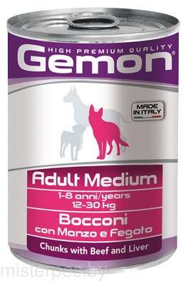 Gemon Консервы Dog Medium Adult Beef/Liver 415 г