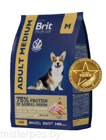 Brit Premium Dog Adult Medium (Курица)