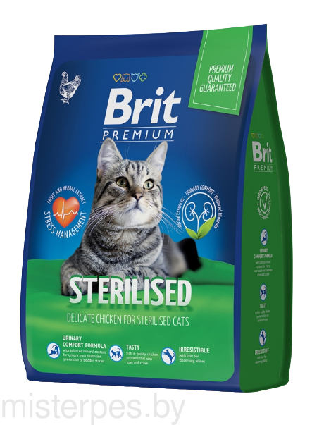 Brit Premium Cat Sterilised Chicken 8 кг