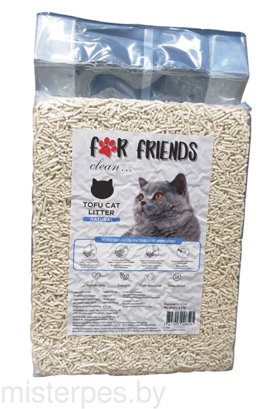 For Friends Tofu Natural Соевый наполнитель без запаха