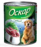 Оскар консервы для собак с уткой