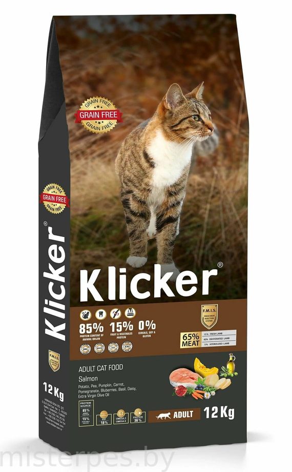 Klicker сухой корм для кошек лососем