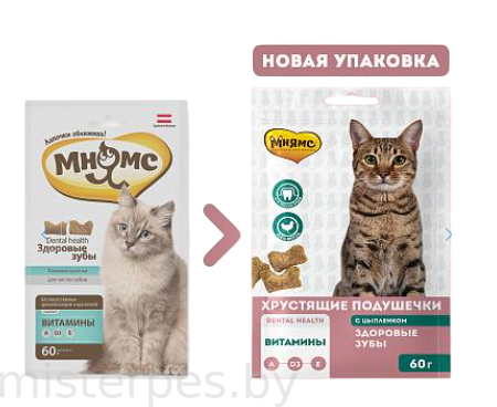 Мнямс Хрустящие подушечки "Здоровые зубы"