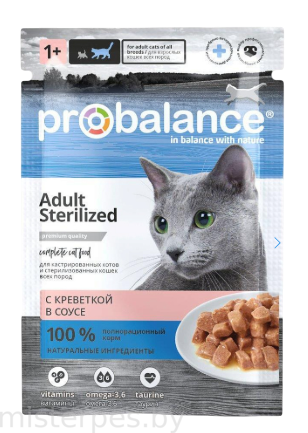 ProBalance Консервированный корм Sterilized Cat (Креветка в соусе)
