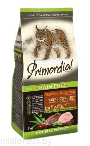 Primordial Cat Adult для кошек с уткой и индейкой