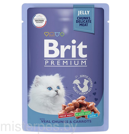Brit Premium Пауч для котят (Телятина с морковью в желе)