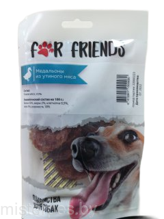 Лакомство для собак «For Friends» медальоны из утиного мяса, 50 г