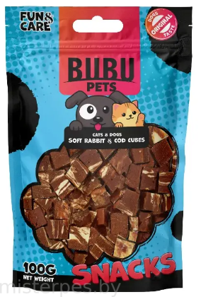 Bubu Pets Косточки из кролика и трески, мягкие