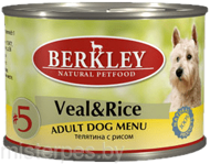 Berkley Телятина с рисом для взрослых собак