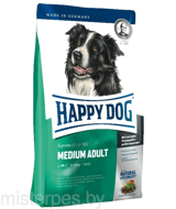 HAPPY DOG MEDIUM ADULT (для взрослых собак средних пород с нормальным уровнем активности. домашняя птица, лосось, рыба, ягненок, мидии)