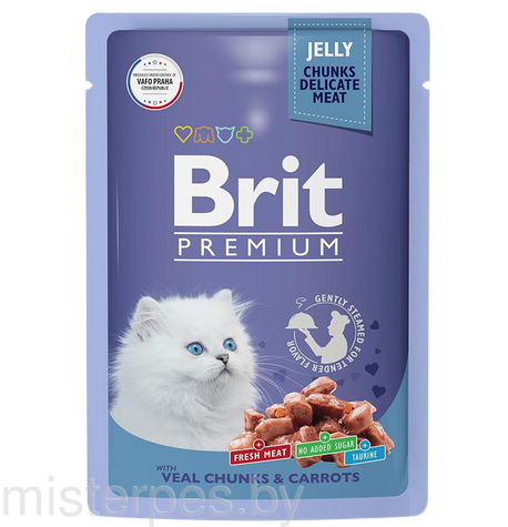 Brit Premium Пауч для котят (Телятина с морковью в желе)