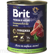 Brit Premium Dog (Говядина и сердце) 850 г