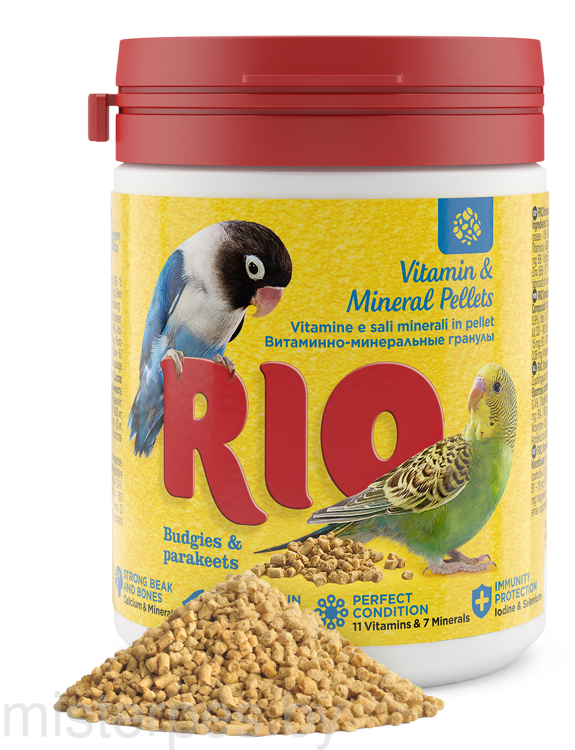 RIO Витаминно-минеральные гранулы для волнистых и средних попугаев 120г