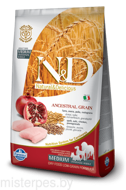 FARMINA N&D LOW GRAIN CHICKEN & POMEGRANATE ADULT MEDIUM 2,5 кг