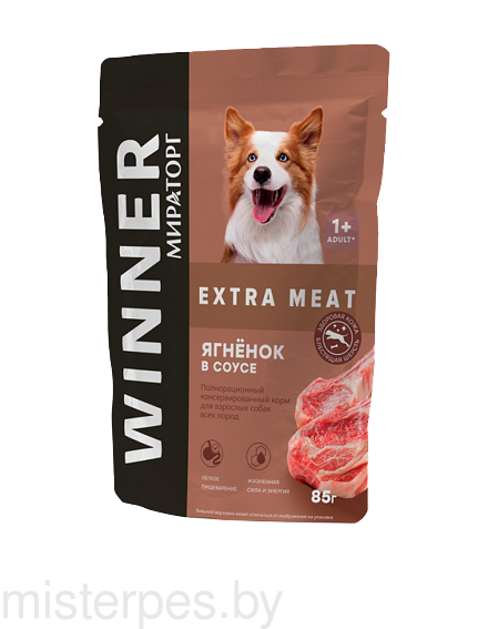 Winner Extra Meat для взрослых собак, ягненок в соусе