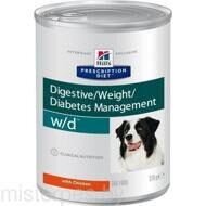 HILL'S Prescription Diet™ Canine w/d™ Диета для собак при избыточном весе, сахарном диабете 12шт по 370г