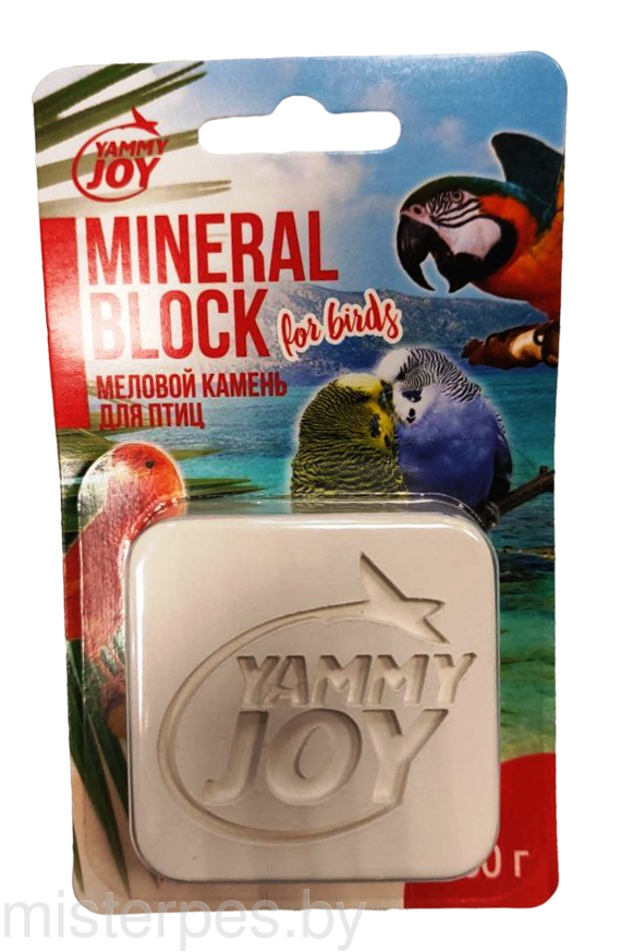 YAMMY JOY Минеральный камень для птиц с ракушечником, 90г