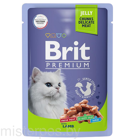 Brit Premium Пауч для взрослых кошек (Ягненок в желе)