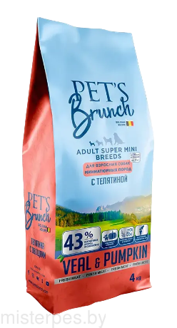 Pet's Brunch Adult Super Mini Breeds (Телятина и тыква)