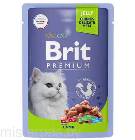 Brit Premium Пауч для взрослых кошек (Ягненок в желе)