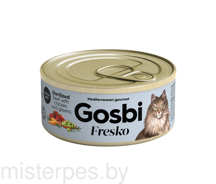 GOSBI FRESKO CAT STERILIZED BEEF, CHICKEN & GREENS