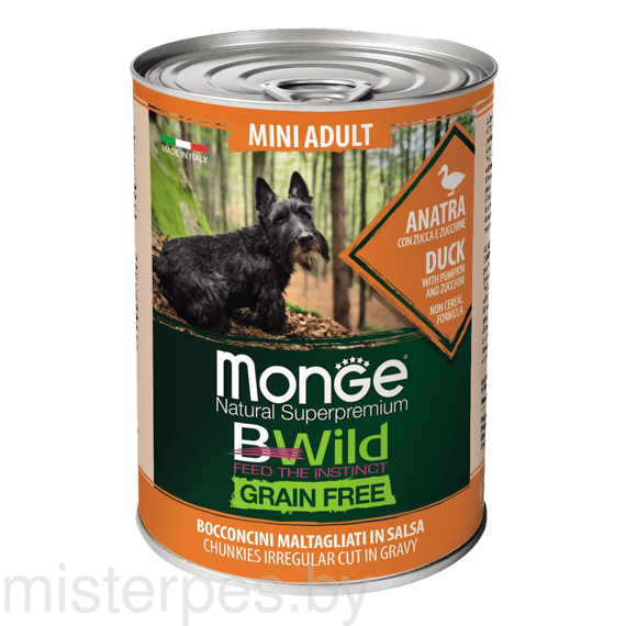 Monge Natural Super Premium BWild Mini Adult утка с тыквой