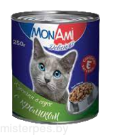 MON AMI консервы для кошек с кусочками кролика в соусе
