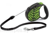Поводок - рулетка Flexi Safari green Tiger, M 20кг/5м, трос