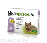 МИЛПРАЗОН ДЛЯ КОТЯТ И КОШЕК ДО 2 КГ 1 таблетка