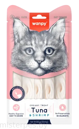 Wanpy Cat Нежное пюре из тунца и креветок