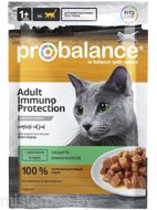 ProBalance ADULT Immuno Protection корм консервированный для кошек с кроликом в соусе. Защита и поддержание иммунитета. Пауч 85 г