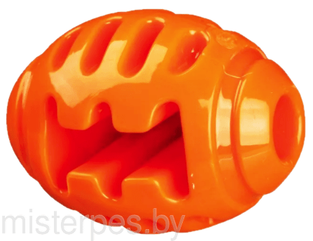 TRIXIE Игрушка  для собак "Мяч" для регби, термопластичный каучук,оранжевая,8 см