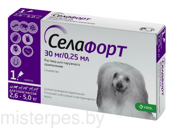 Селафорт для собак 2,6-5,0 кг, 1 пип