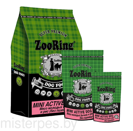 ZooRing Adult Mini Active Dog (Молодой бычок, рис)