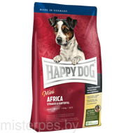 HAPPY DOG MINI AFRICA (для собак мелких пород страдающих пищевой непереносимостью. Страус)