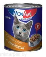 MON AMI консервы для кошек с кусочками ягнёнка в соусе