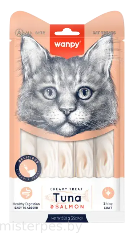 Wanpy Cat Нежное пюре из тунца и лосося