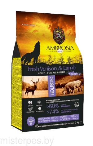 Ambrosia Adult All Breeds (Оленина, ягненок)